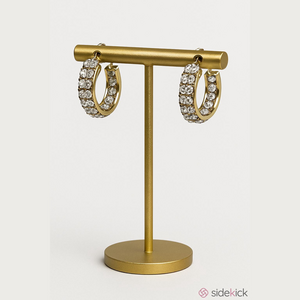 Gold Rhinestone Hoops with Silver Accent